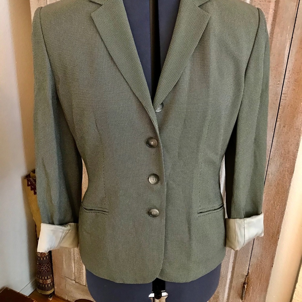 Ann Taylor tweed-like fitted jacket.